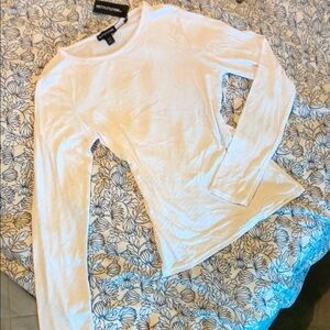 Zara Cream Fitted Blouse with Long Sleeves